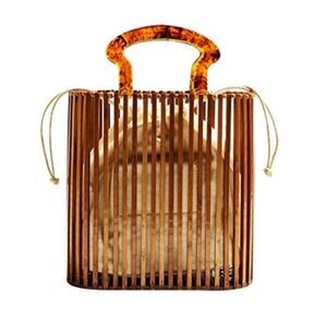 New Handmade Bamboo Beach Bag straw Wooden